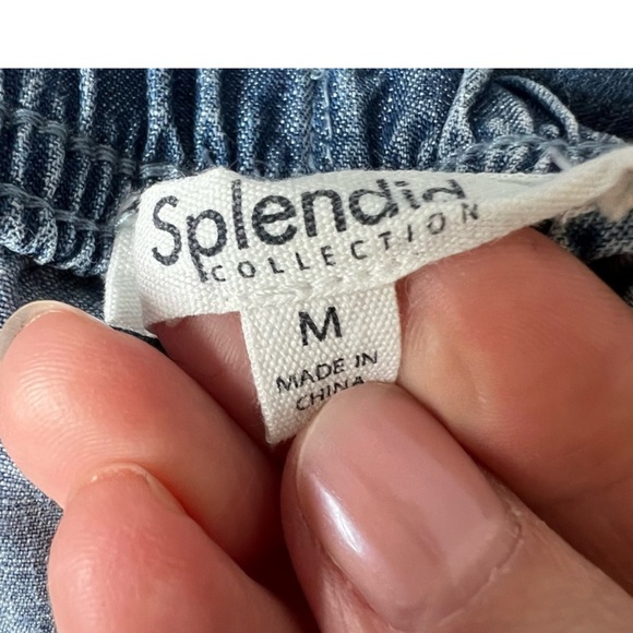 Splendid Angie Tie Waist Relaxed Wide Leg Lyocell Pants Chambray M - Picture 5 of 5